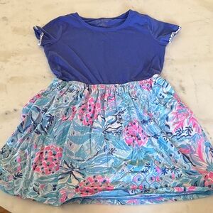 Lilly Pulitzer Blue and Pink Patterned Kids Dress 8-10